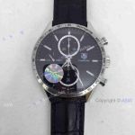 Swiss Fake Tag Heuer Carrera Cal 1887 Watch Black Leather
